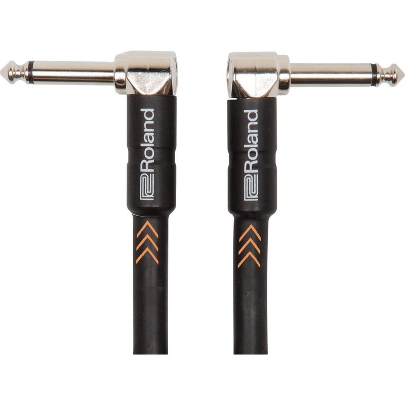 Roland Black Series Instrument Cable, Angled/Angled 1/4-Inch Jack, 6-Inch (RIC-BPC)